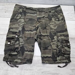 XRAY Jeans Camouflage Cargo Shorts with Utilitarian Style 11" Mens Size 36